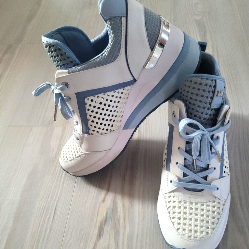 Women's MICHAEL KORS Blue and White Sneakers